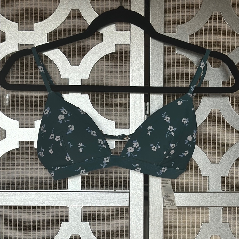 Hollister Green Bikini with Floral Design